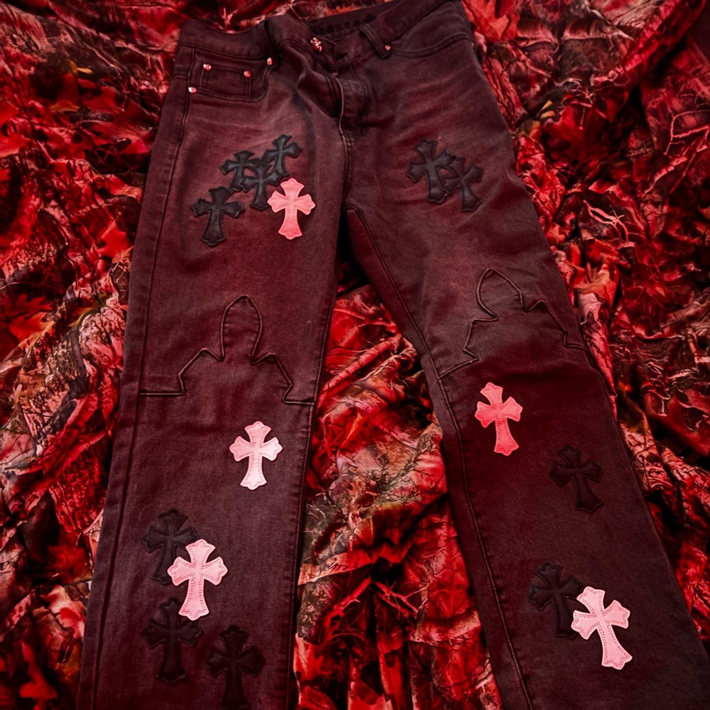 Chrome Hearts Le Fleur Denim Patch Jeans